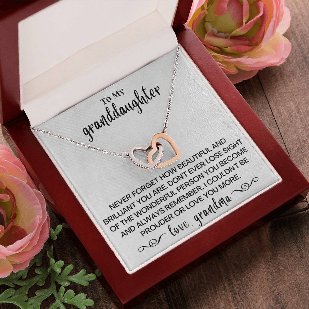 Never Forget How Beautiful - Interlocking Hearts Necklace - Gd09