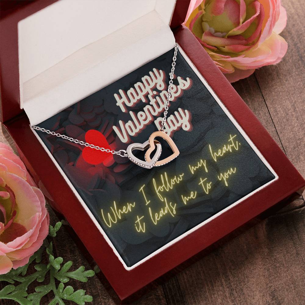 My Heart Leads Me To You - Ih Interlocking Hearts Necklace