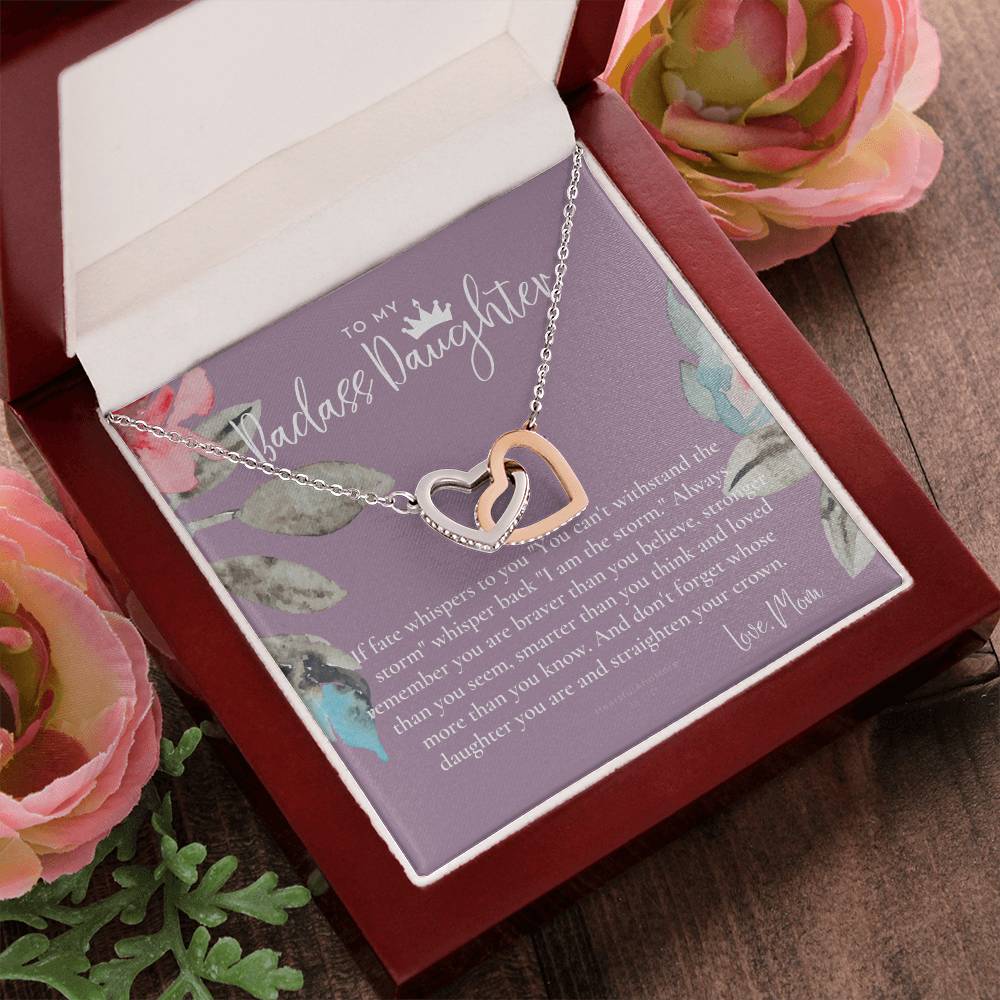 Daughter Gift From Mom Heart Necklace Daughter Gift Interlocking Necklace To Daughter Daughter Graduation Birthday Gift Necklace Interlocking Hearts Necklace