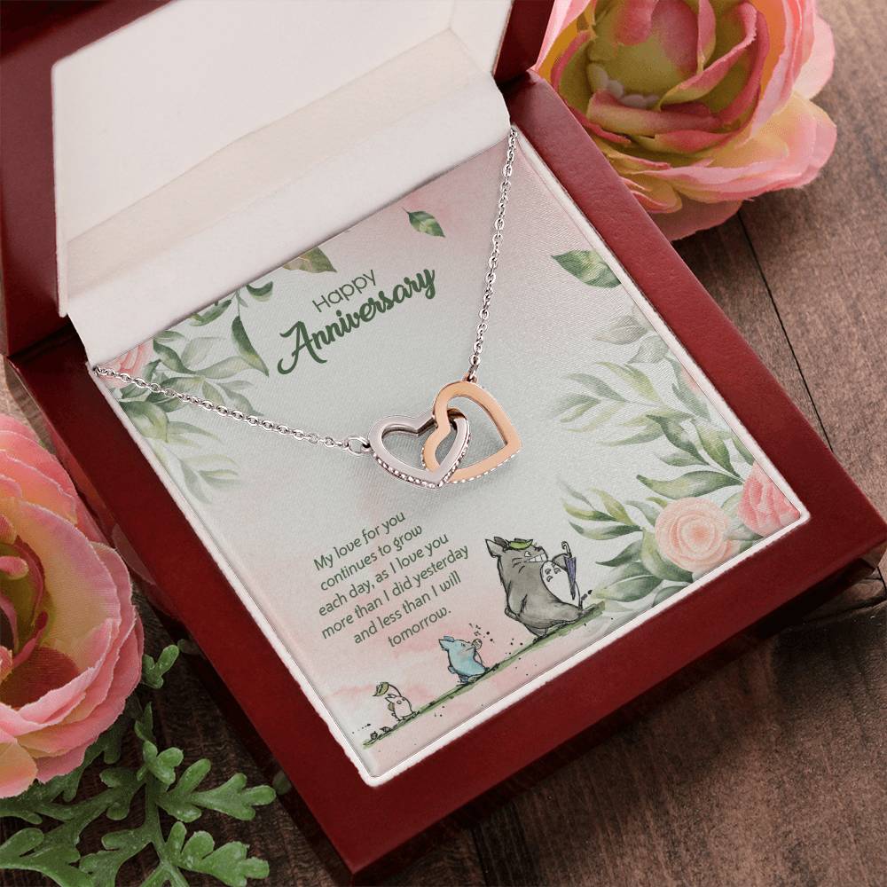 Totoro Anniversary Edition I Love You More Each Day! - Interlocking Hearts Necklace