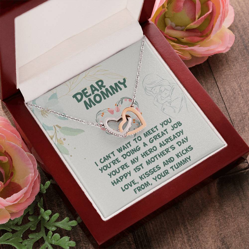 New Mom Gift Baby Shower Gift Gift For Mom To Be Pregnancy Gift For First Time Mom Baby Shower Gift Pregnant Wife Expecting Wife Gift Interlocking Hearts Necklace