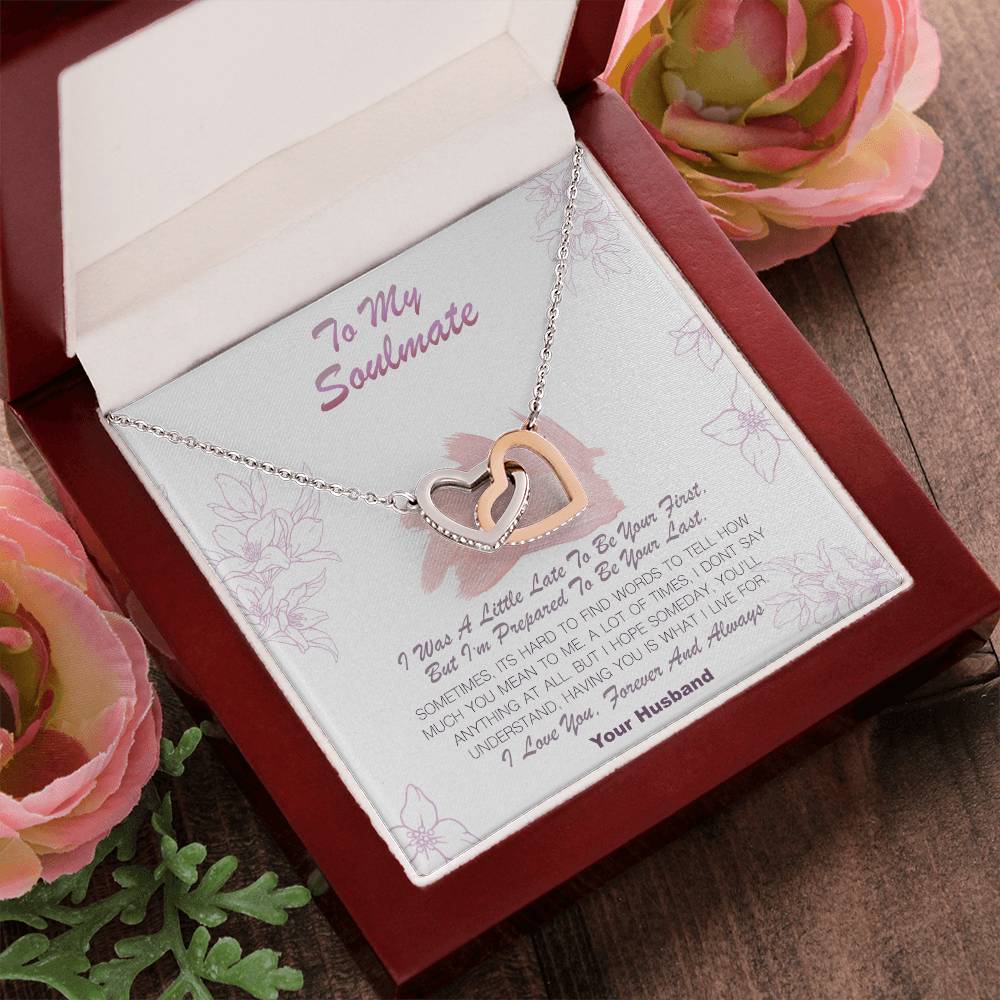 To My Solemate Interlocking Hearts Necklace