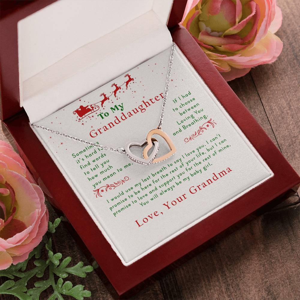 Collection Granddaughter - Christmas - Gift From Grandma Interlocking Hearts Necklace