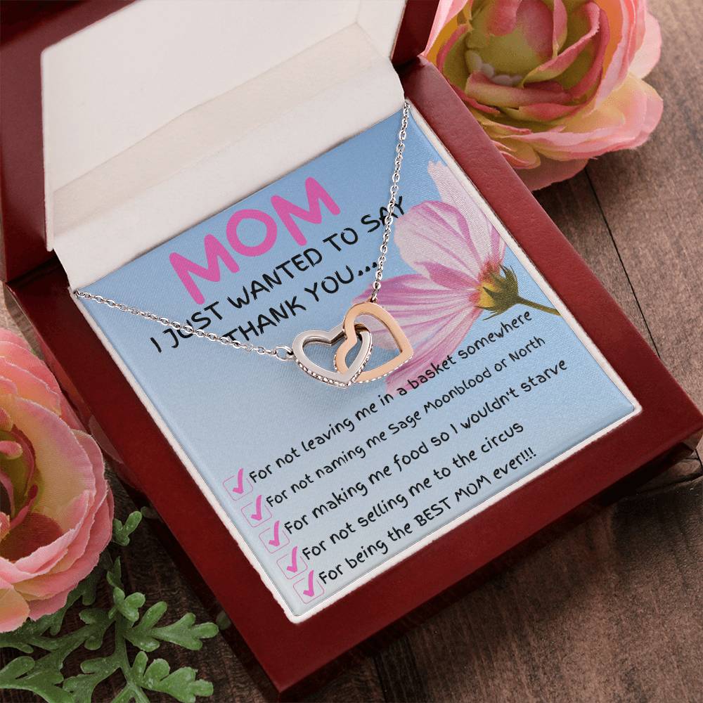 To My Mom - Interlocking Hearts Necklace