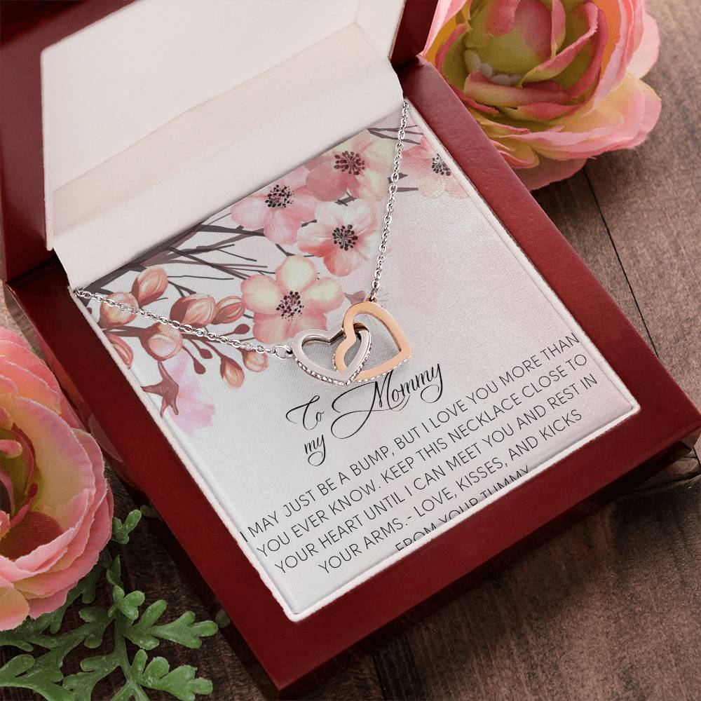 To My Mommy Necklace To My Mommy Message Card Jewelry To My Mom Interlocking Hearts Necklace Necklace For Mom Mommy Birthday Necklace