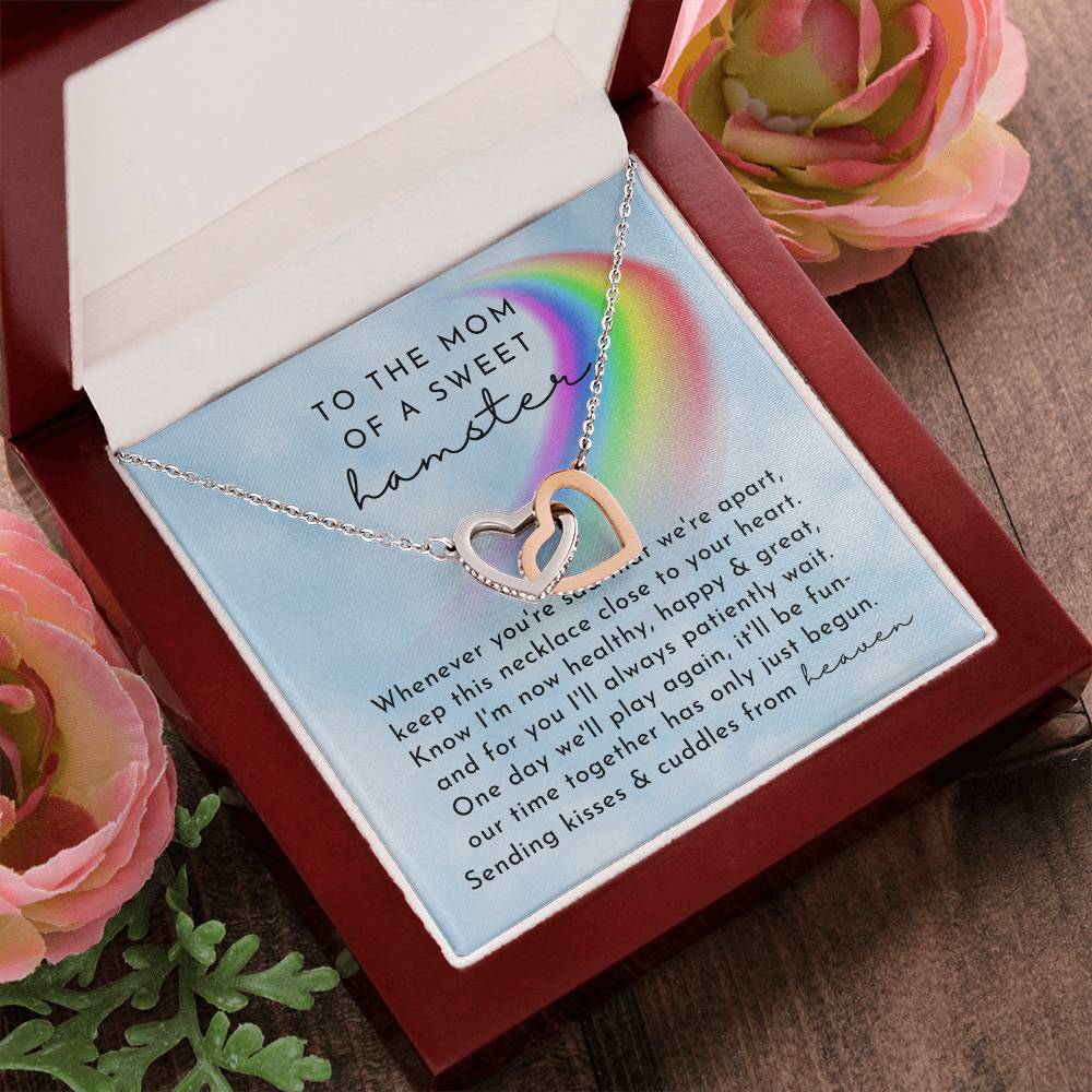 Hamster Rainbow Remembrance Interlocking Hearts Necklace Day