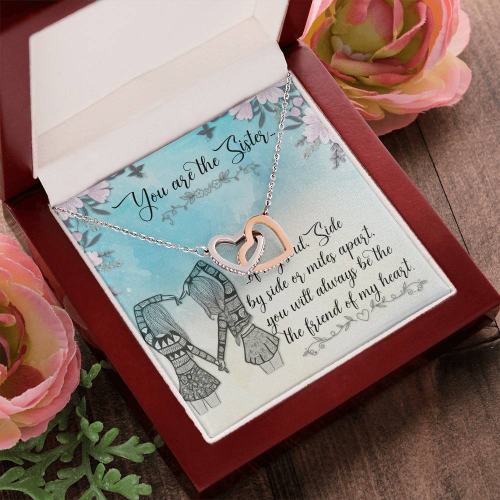 Sisters Heart Necklace Interlocking Hearts Necklace