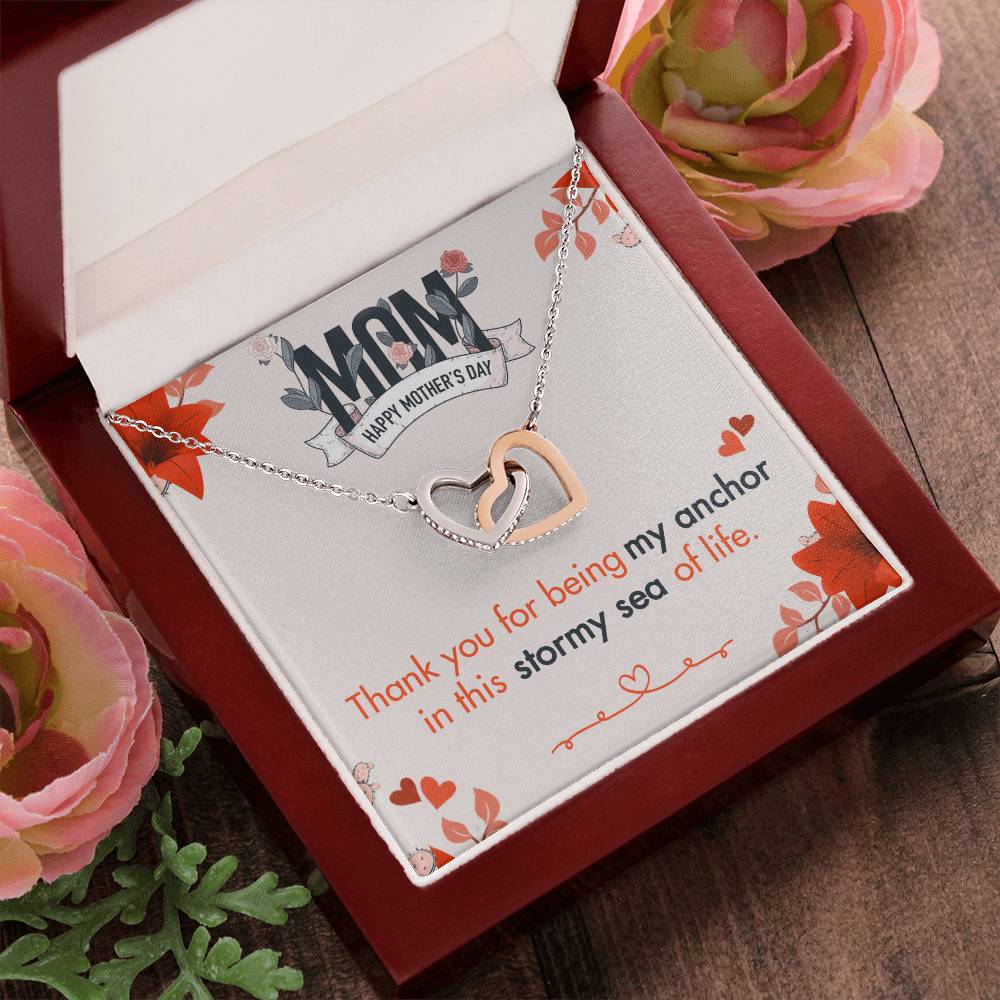 Thank You For Being My Anchor V2 Interlocking Hearts Necklace