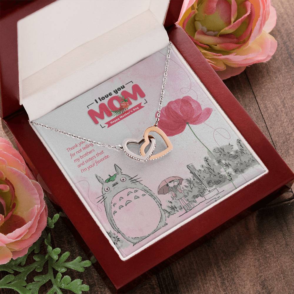 I Love You Mom Interlocked Hearts Necklace Tm2V9 Interlocking Hearts Necklace