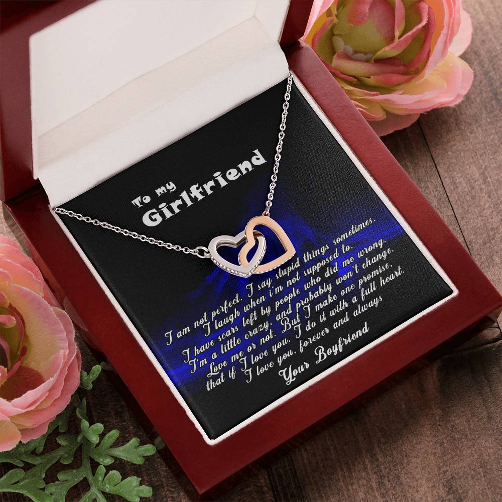 Queen Heart Necklace Gift For Girlfriend Interlocking Hearts Necklace