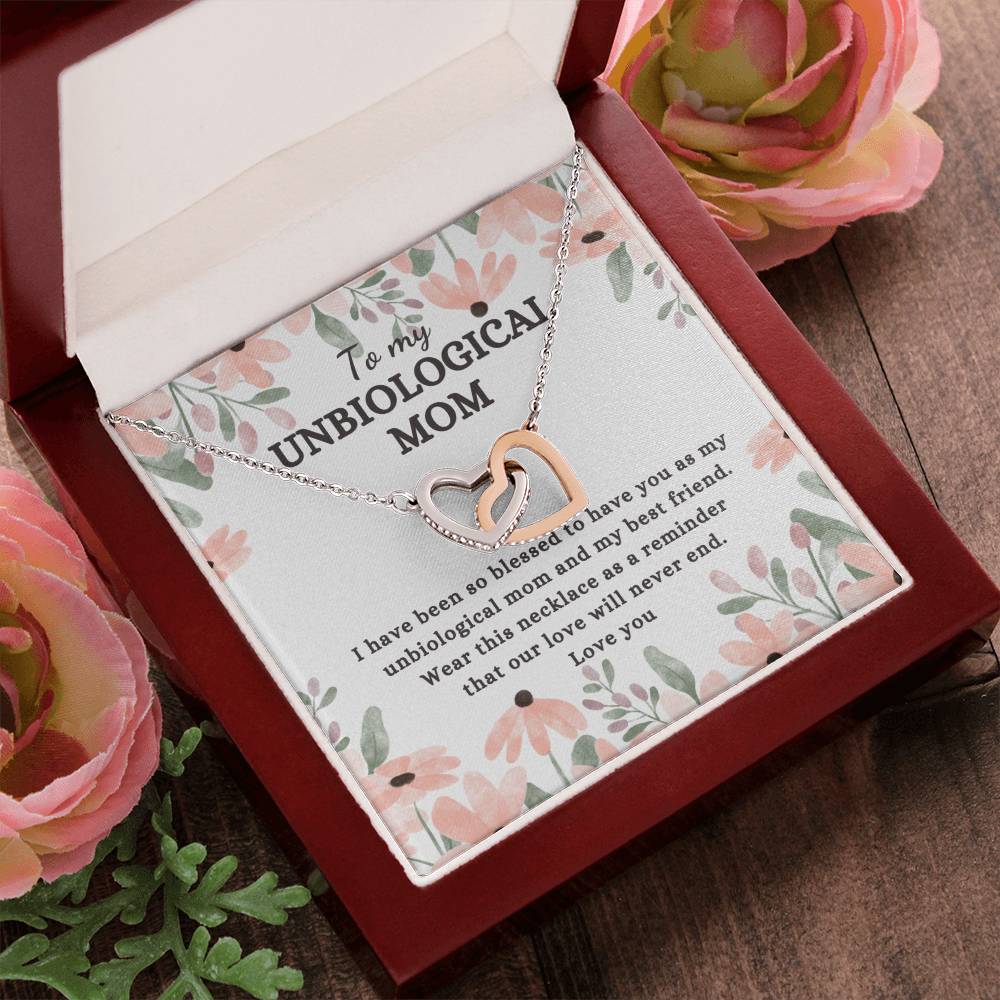 Gift For Unbiological Mom - Interlocking Heart Necklace Interlocking Hearts Necklace