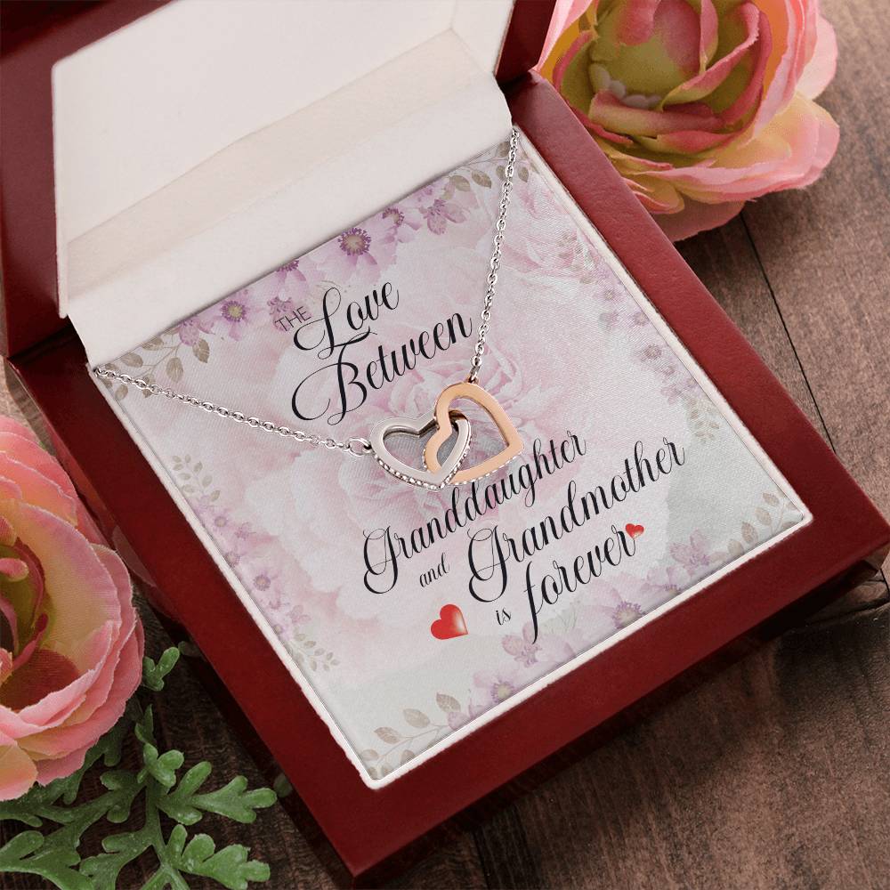 Love Granddaughter Forever. Interlocking Hearts Necklace