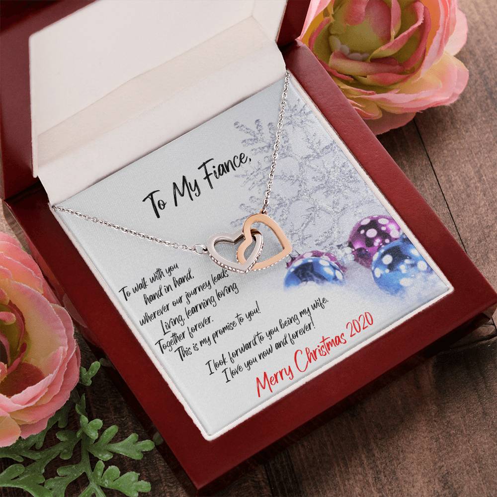 Fiance Interlocking Hearts Necklace Christmas Gift