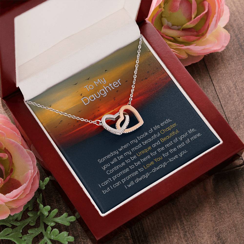 Daughter I Will Always Always Love You - Hearts Necklace Interlocking Hearts Necklace