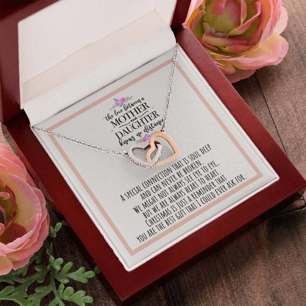 The Love Between A Mother And Daughter Knows No Distance Interlocking Hearts Necklace