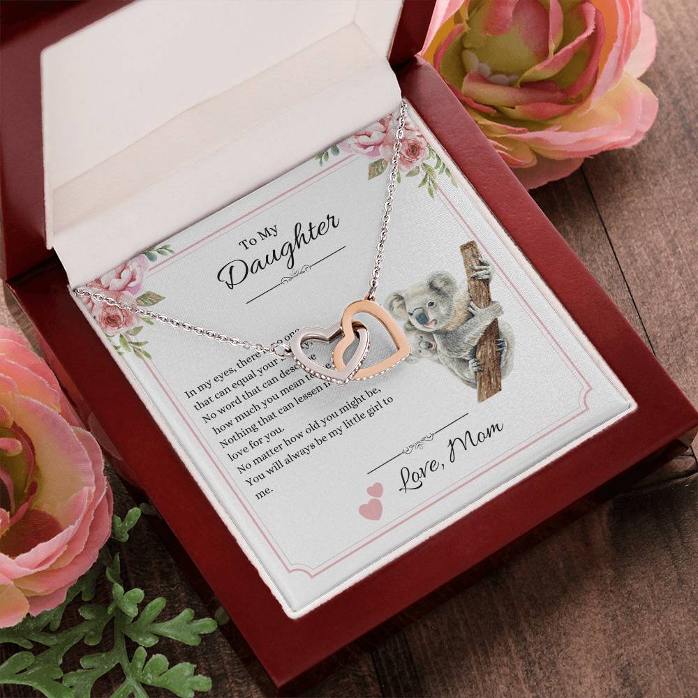 My Daughter In My Eyes - Hearts Necklace Interlocking Hearts Necklace