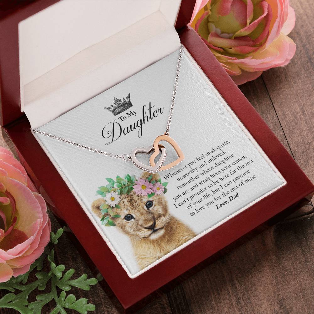 Daughter Straighten Your Crown In Usa Interlocking Hearts Necklace