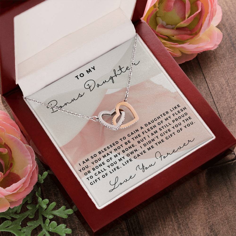 Cz Necklace Gift For Bonus Daughter Interlocking Hearts Necklace