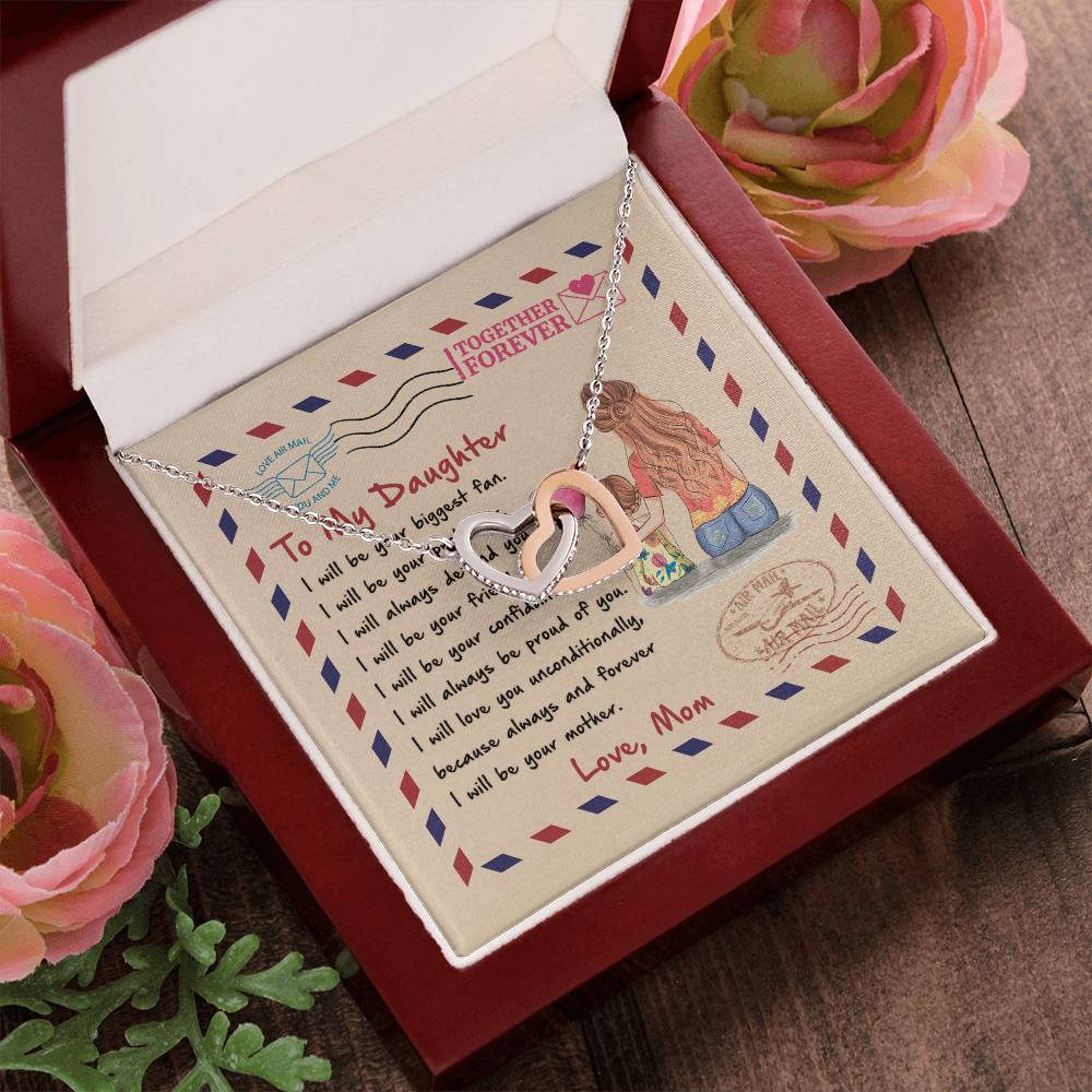 Gift For Daughter - I Will Be Your Mother - The Interlocking Heart Necklace Interlocking Hearts Necklace