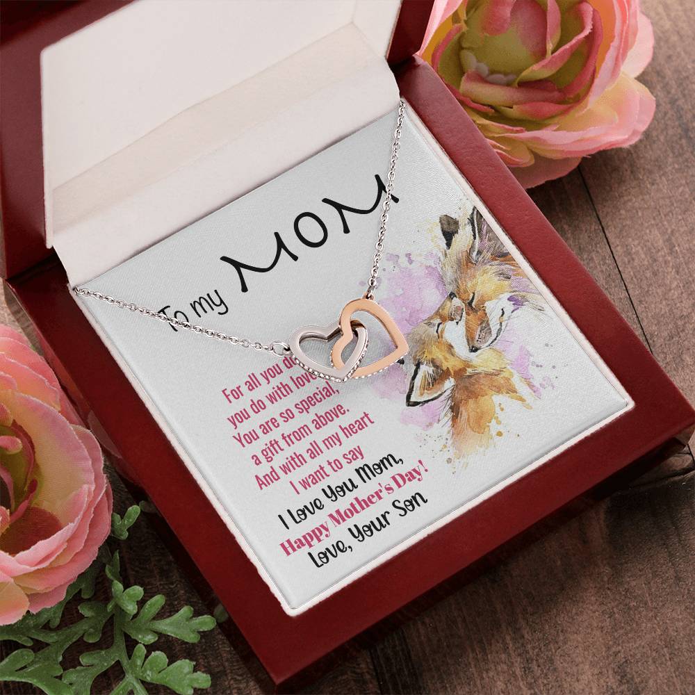 To My Mom Interlocking Hearts Necklace