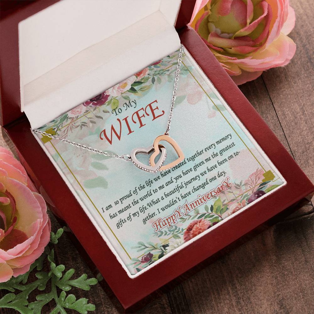 To My Wife Interlocking Hearts Necklace