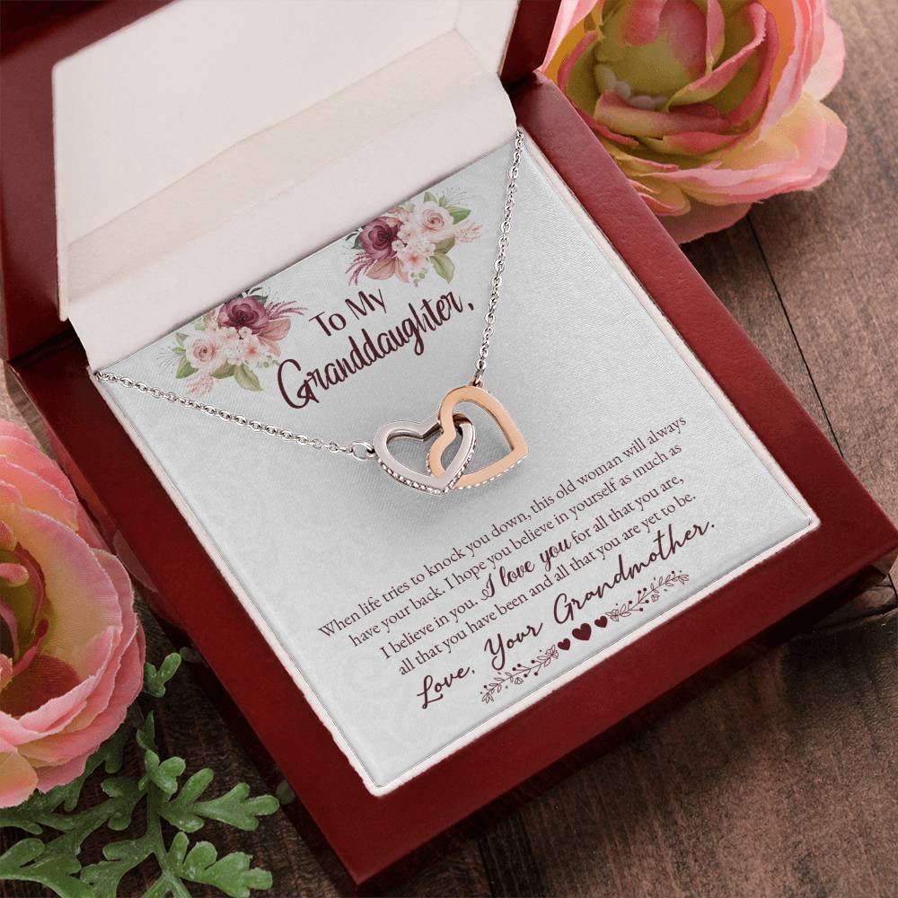 Collection Granddaughter - I Will Always Have Your Back - Interlocking Hearts Necklace