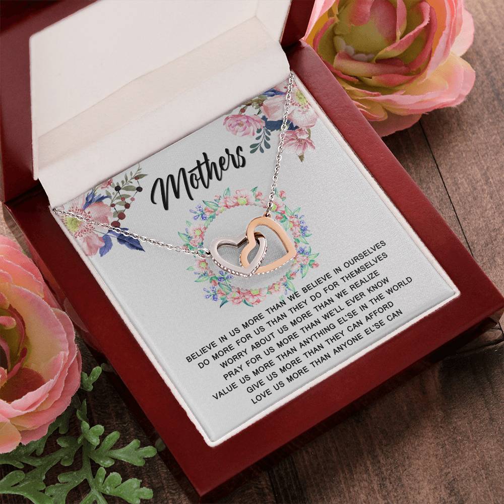Meaningful Gift For Mothers Interlocking Hearts Necklace