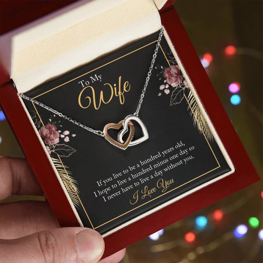 Anniversary Gift Interlocking Hearts - To My Wife Necklace Birthday Gift For Wife Necklace For Wife Gift For Wife Birthday Interlocking Hearts Necklace