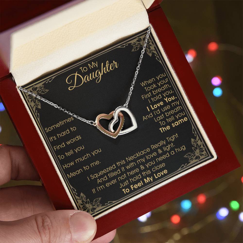 A Gift For Daughter Interlocking Hearts Necklace - Feel My Love