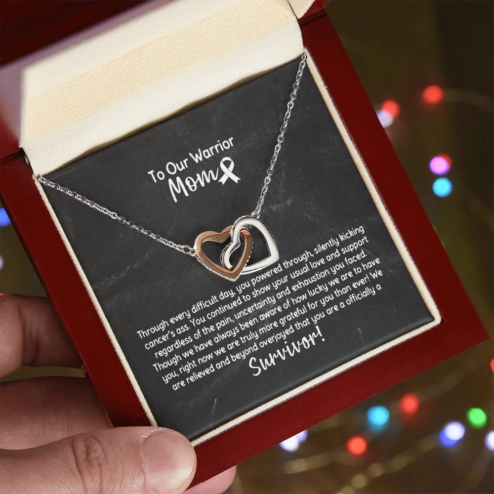 Mom Cancer Survivor Necklace From All Of Us Interlocking Hearts Necklace