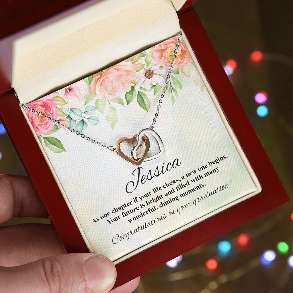 On Your Graduation Necklace Interlocking Hearts Necklace