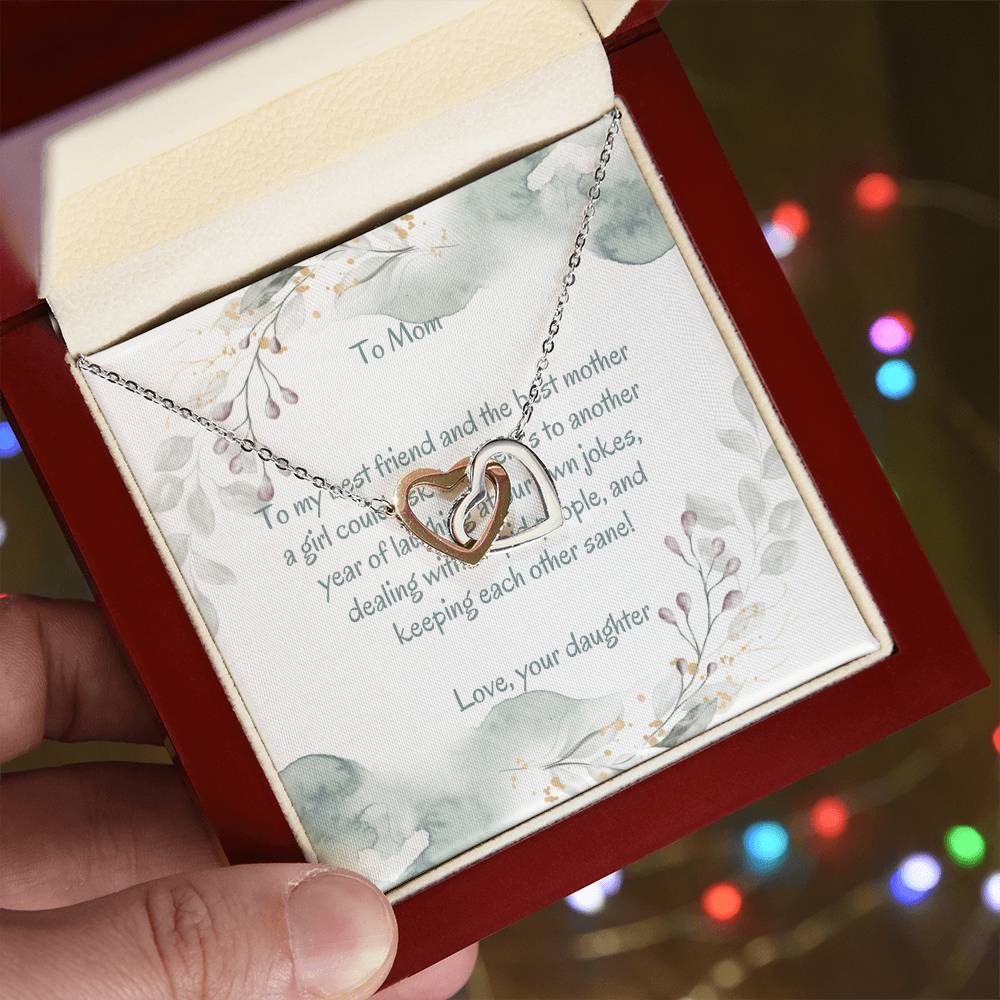 Two Love Hearts For Mom Necklace Interlocking Hearts Necklace