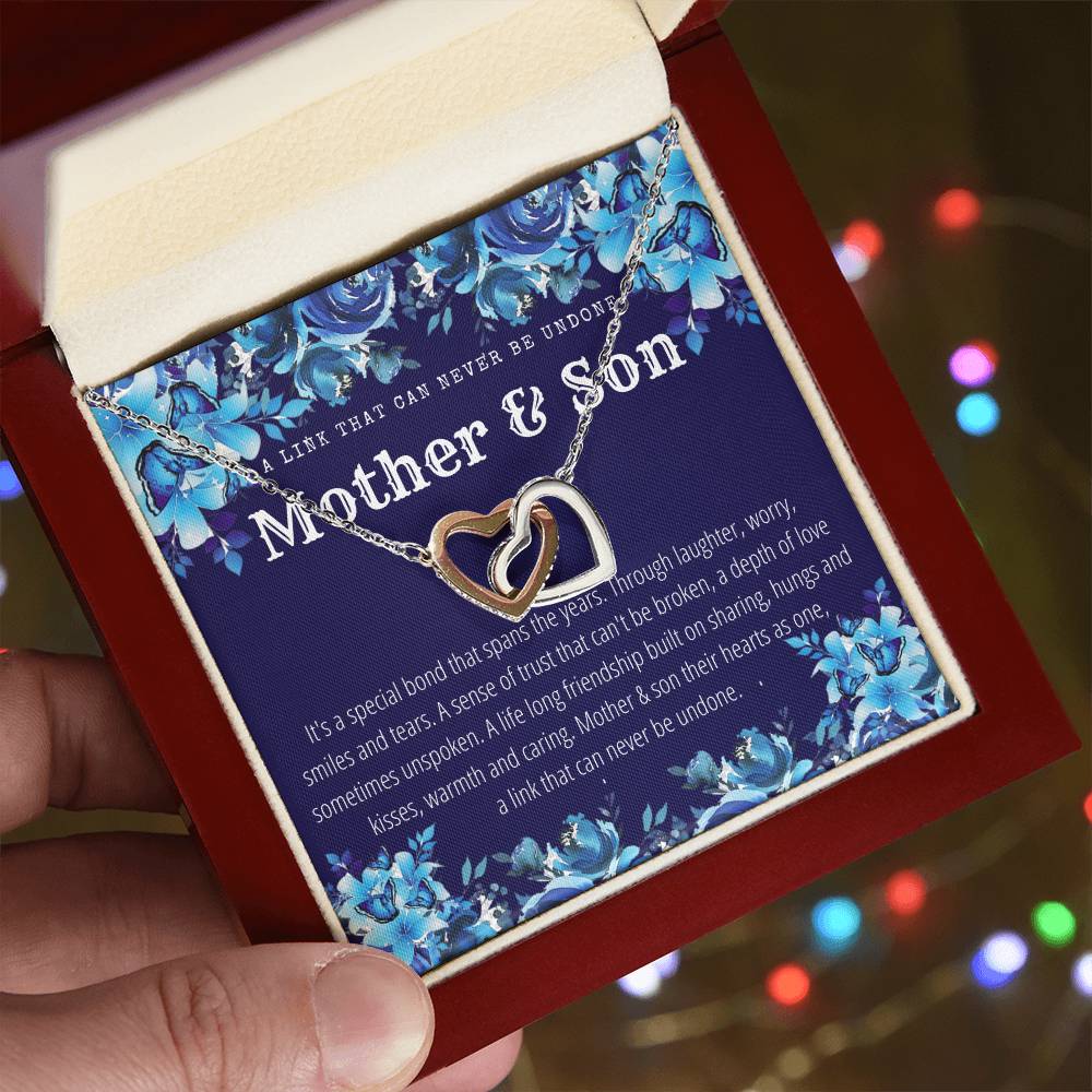 Mother & Son - Interlocking Necklace - A Link That Can Never Be Undone Interlocking Hearts Necklace