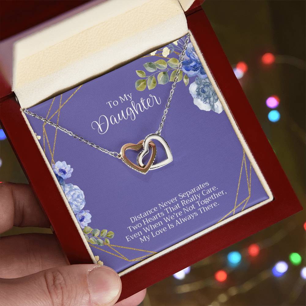 To My Daughter Necklace Interlocking Hearts Necklace