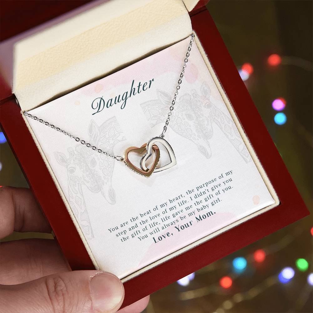 To My Daughter From Mom Interlocking Hearts Necklace Mother To Daughter Gift Birthday Gift To Daughter From Mom Daughter Necklace