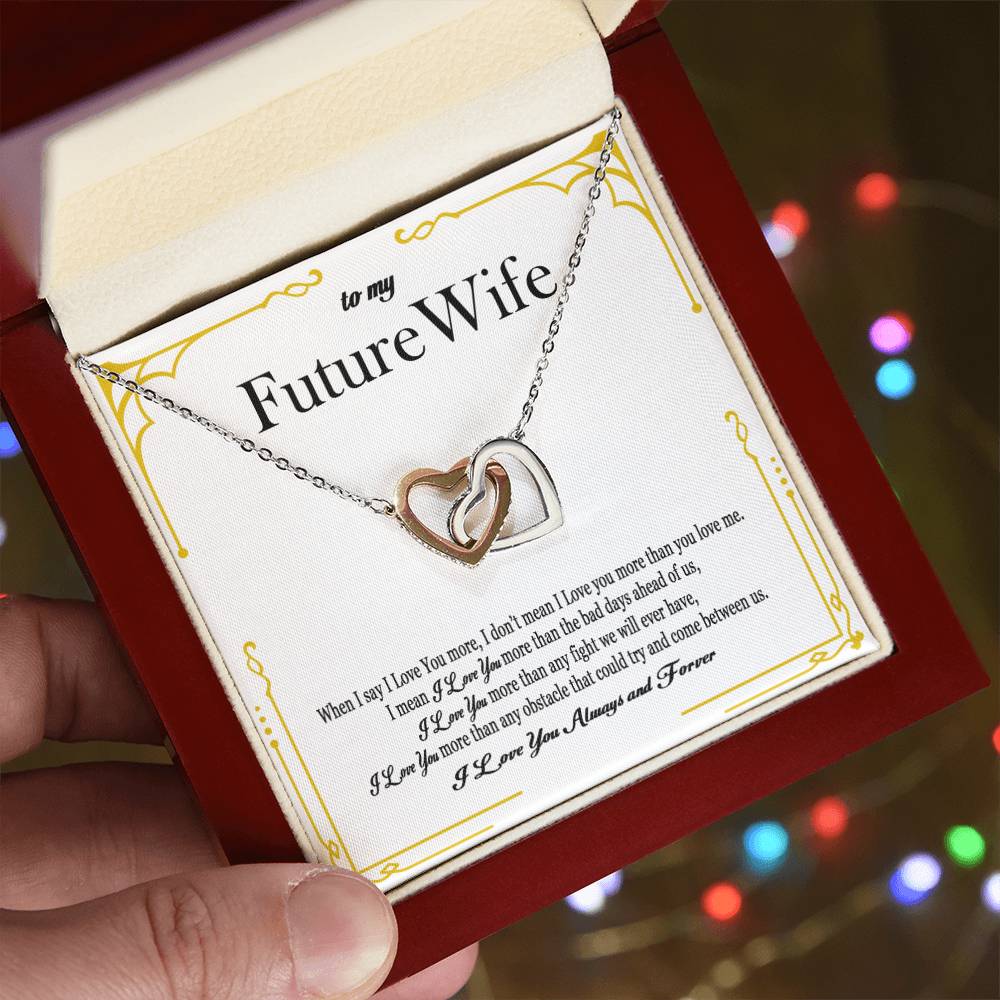 To My Future Wife - Interlocking Heart Necklace - So25 Interlocking Hearts Necklace