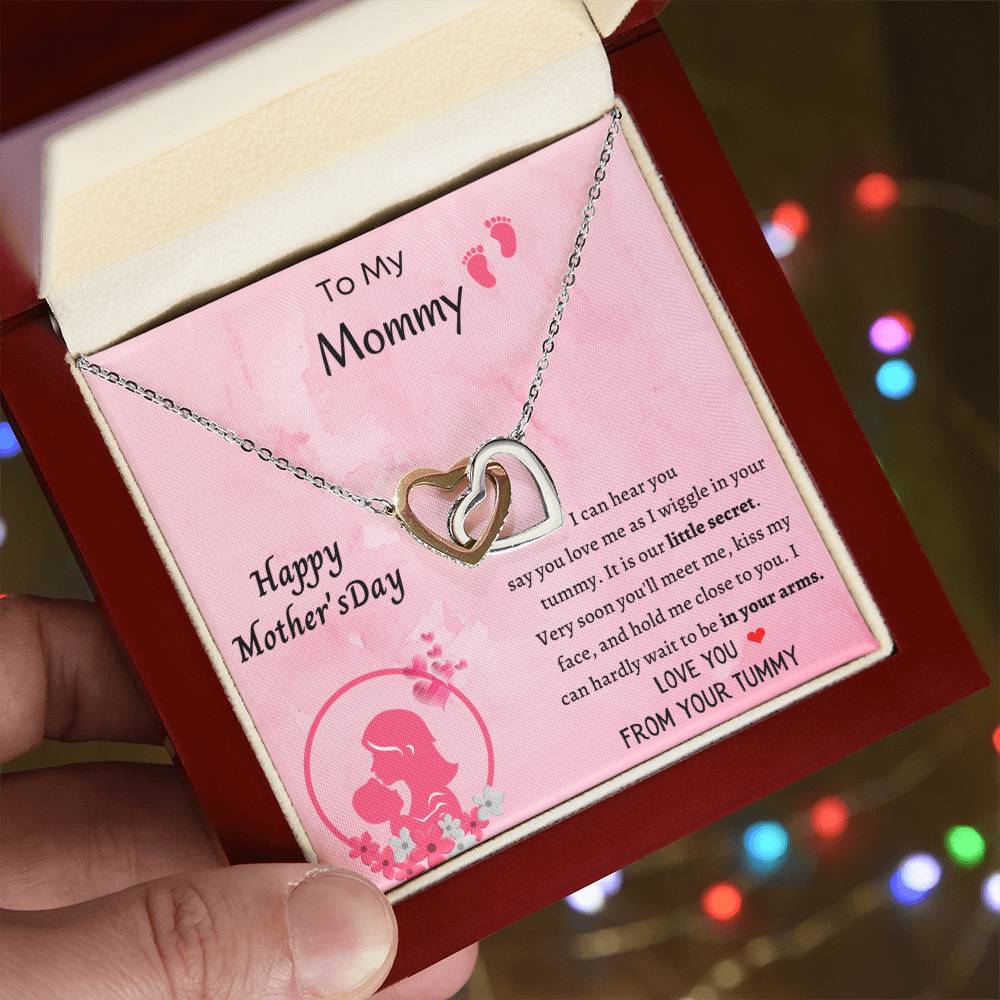 From Your Tummy - 2 Hearts - Necklace Interlocking Hearts Necklace