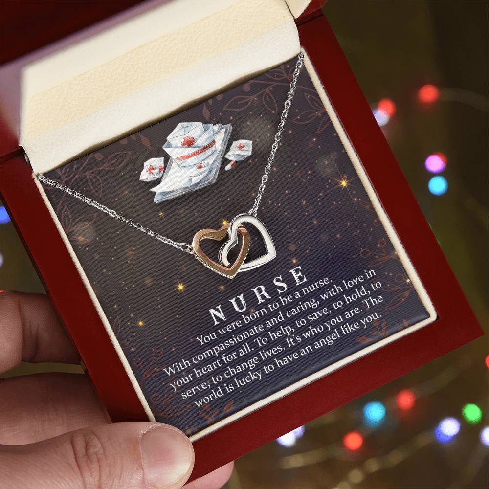 Interlocking Hearts Necklace Nurse Graduation Gift Nurse Gift Nurse Necklace Future Nurse Gift Gift For Nurse