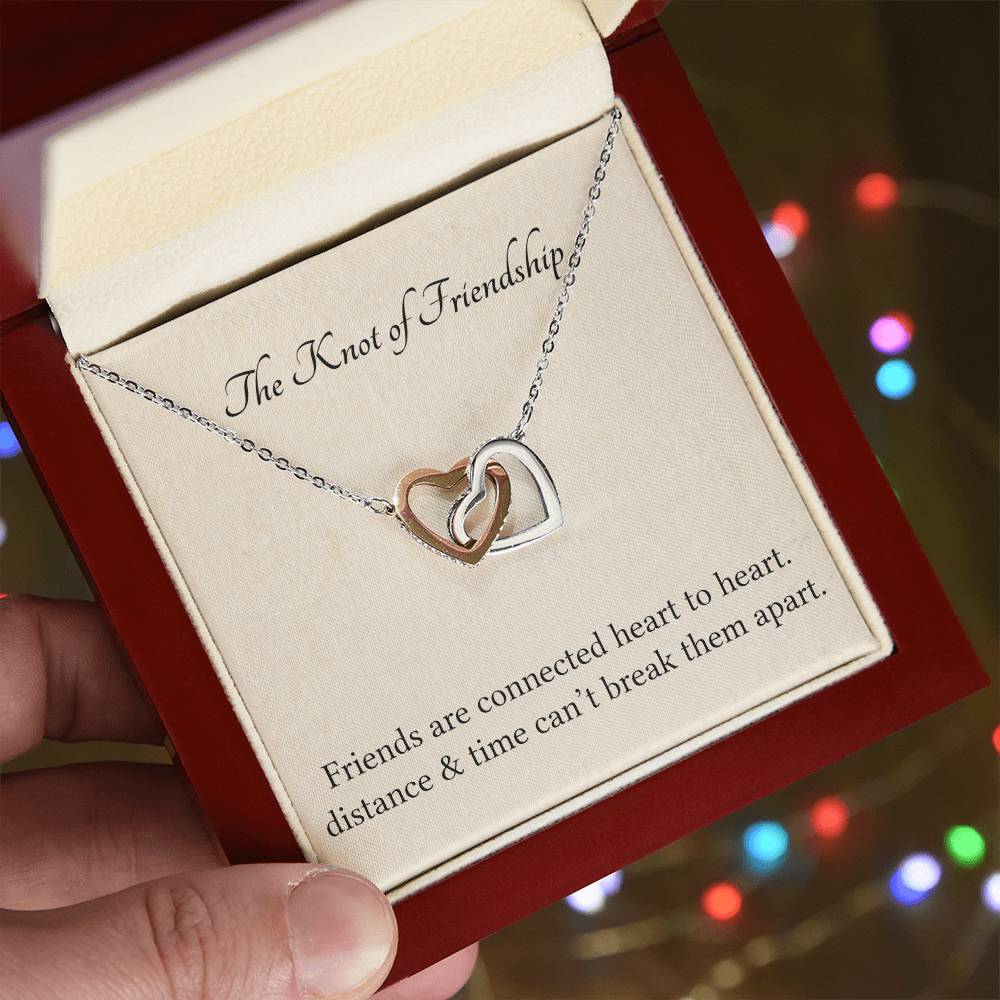 The Knot Of Friendship Soul Sister Interlocking Heart Necklace Best Friend Gift Bff Gift Interlocking Hearts Necklace