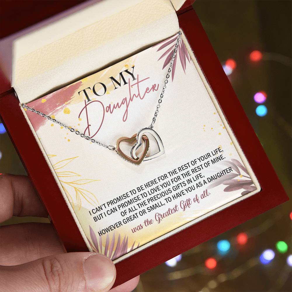 To My Daughter - Interlocking Hearts Necklace - D05