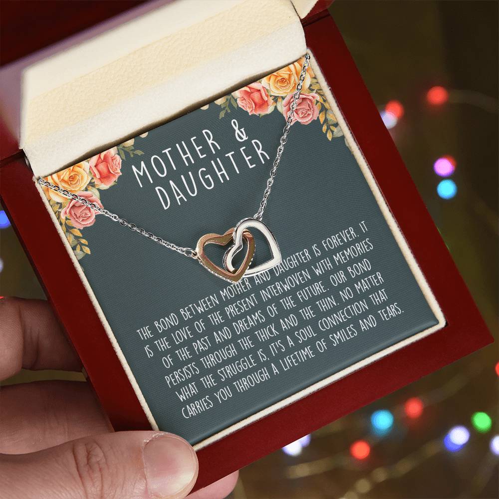 Mother Daughter Heart Necklace Interlocking Hearts Necklace