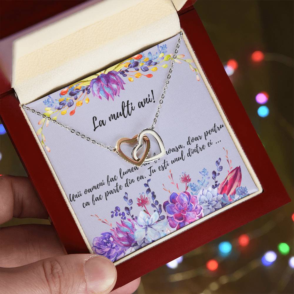 Unii Oameni Fac Lumea Mai Frumoasă Doar Pentru Că Fac Parte Din Ea! Interlocking Hearts Necklace