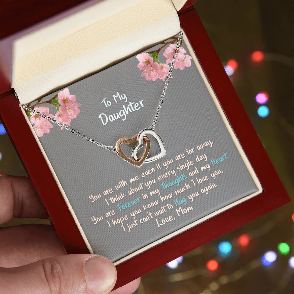 Daughter Hug You Again - Hearts Necklace Interlocking Hearts Necklace