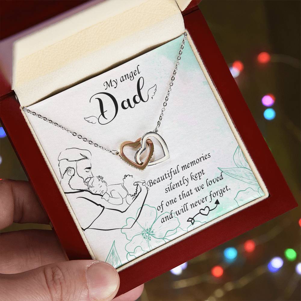 My Angel Dad Necklace Interlocking Hearts Necklace