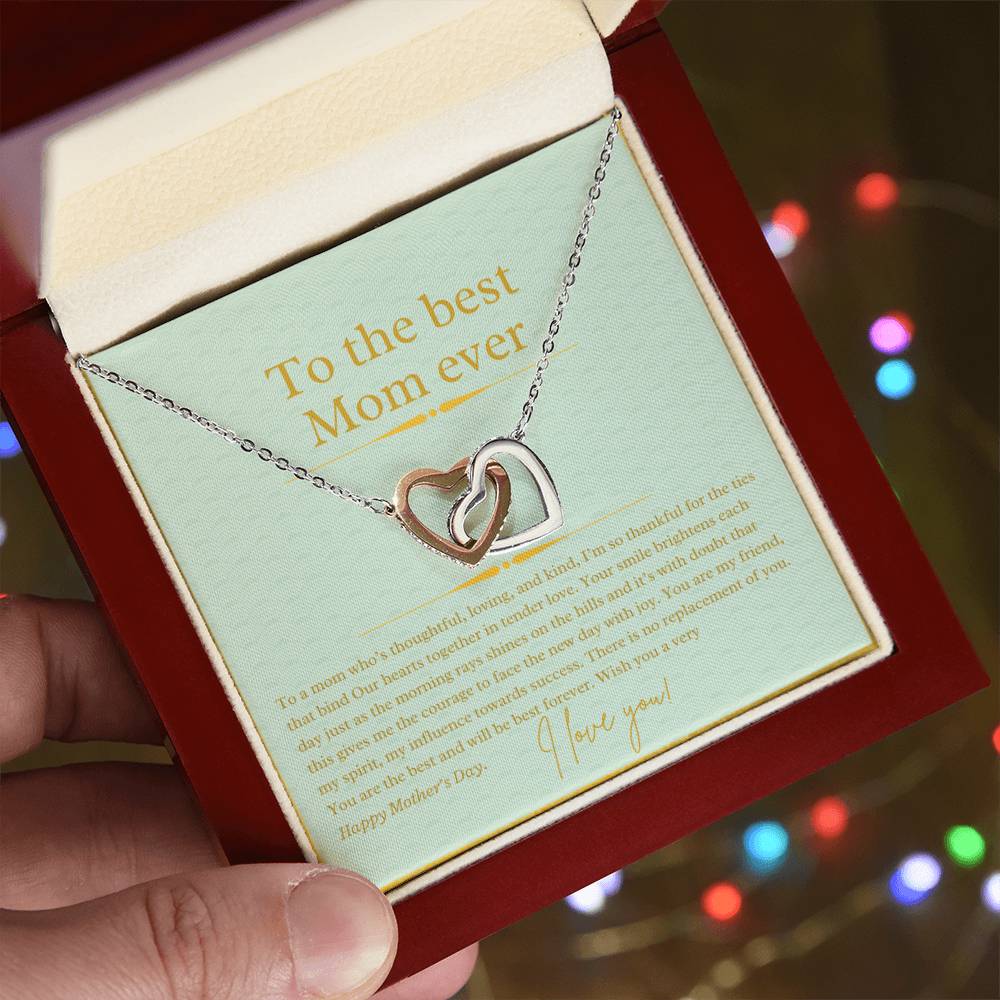 Happy Mothers Day Perfect Gift Necklace Interlocking Hearts Necklace