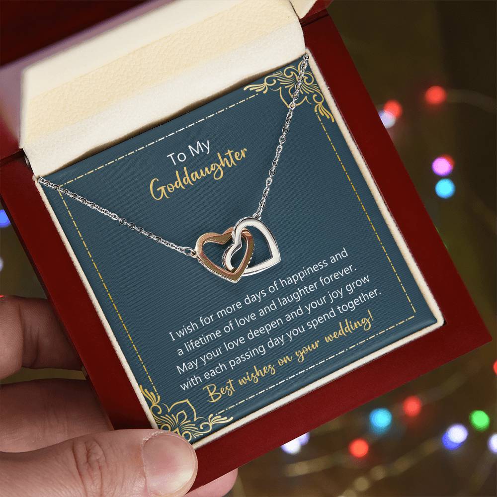 To My Goddaughter May Your Love Deepen Necklace Interlocking Hearts Necklace