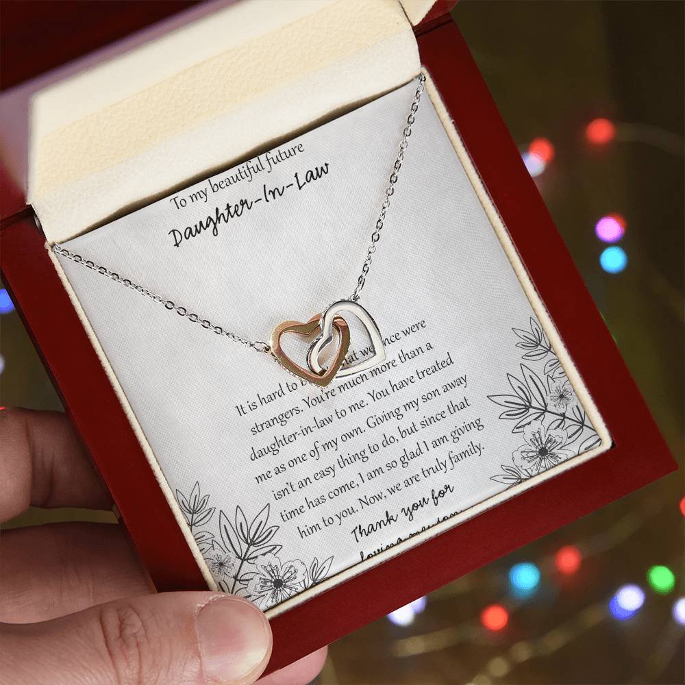 To My Beautiful Future Daughter In Law Interlocking Hearts Necklace