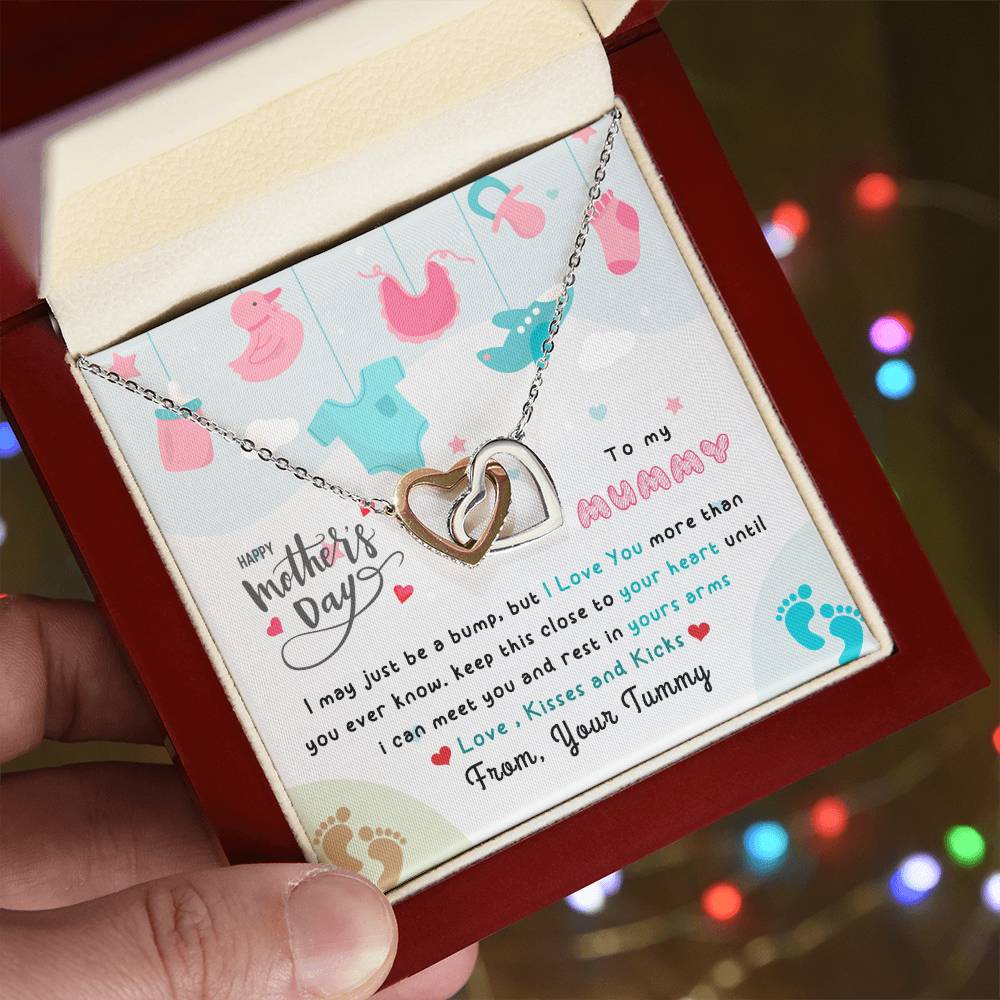 To My Pregnant Wife Interlocking Hearts Necklace