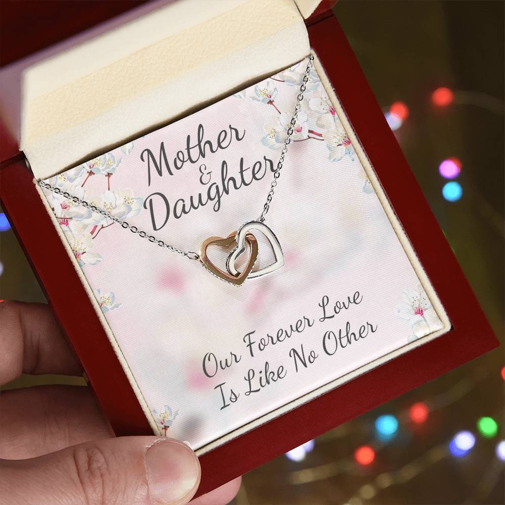 Gift For Mother And Daughter Interlocking Hearts Necklace