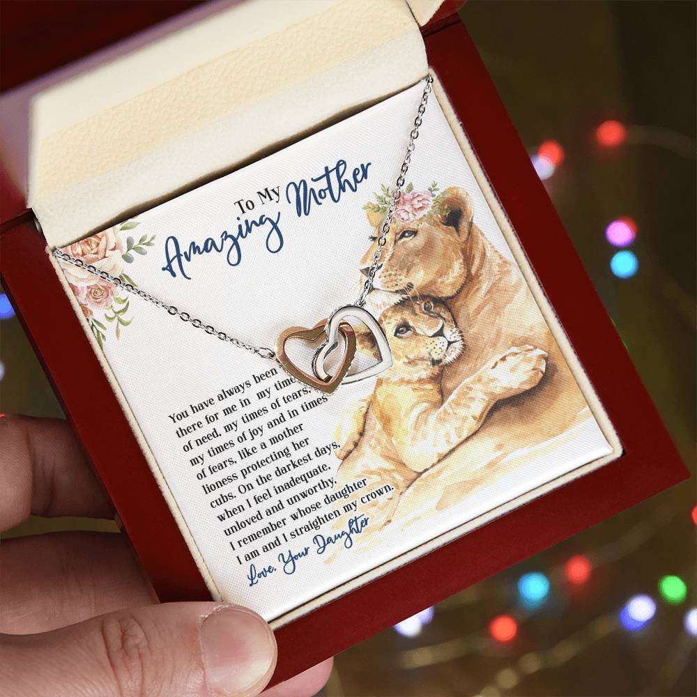 To My Amazing Mother - You Have Always Been There - From Daughter Interlocking Hearts Necklace